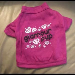 PINK Glamour Pup Dog Top With Diamonds